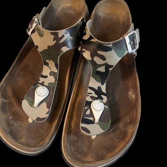Birkenstock Betula Sz 41 L 10 camouflage Thong T Strap sandals - Picture 2 of 9